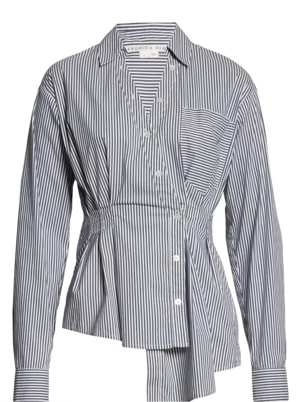 Veronica Beard Rosamund Asymmetric Button-Front Shirt